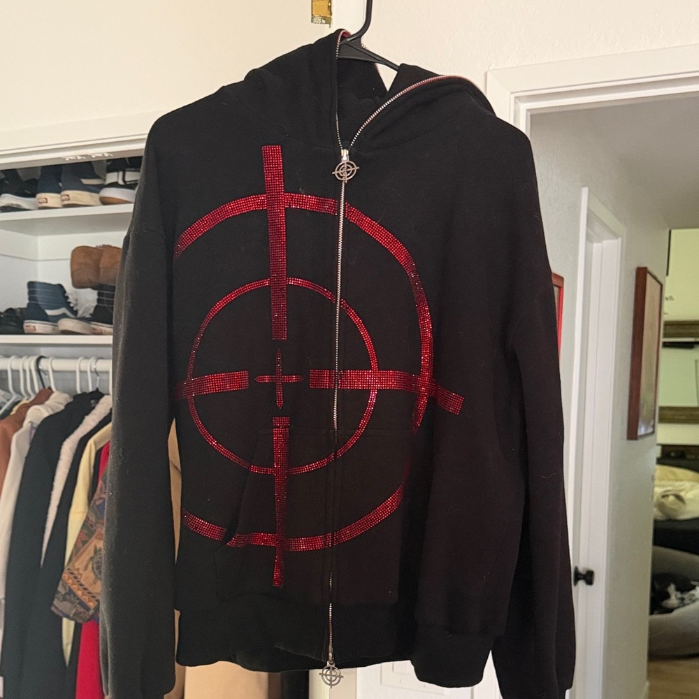 Named Collective Mission Rhinestone Zip Hoodie + Sweatpants Set M